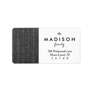 Charcoal Gray Pinstripe Tweed Slate Black Fabric Label