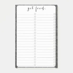 Charcoal Gray Pinstripe Tweed Slate Black Fabric Post-it Notes