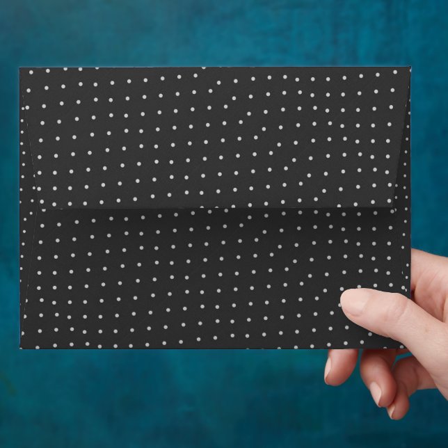 Charcoal Gray Polka Dot Envelope (Hand)