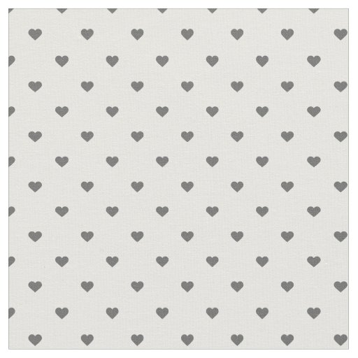 Charcoal Gray Polka Dot Hearts Fabric