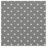Charcoal Gray Polka Dot Hearts Fabric