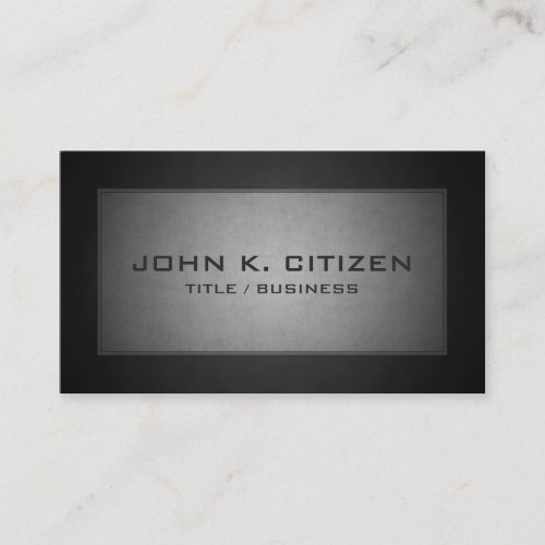 Charcoal Gray Professional Border Business Card