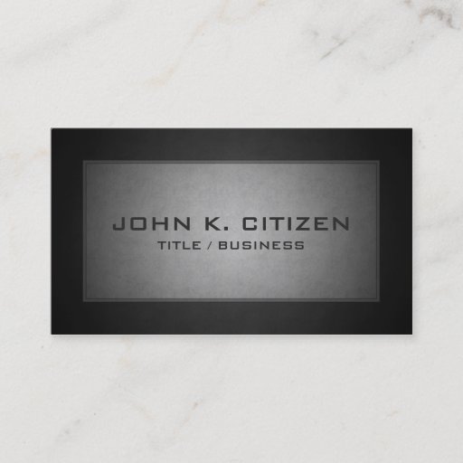 Customizable Charcoal Gray Professional Border Business Card