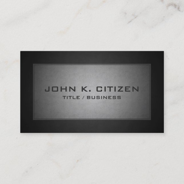 Charcoal Gray Professional Border Business Card (Front)