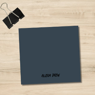 Charcoal Gray Professional Minimalist Black Script Post-it Notes