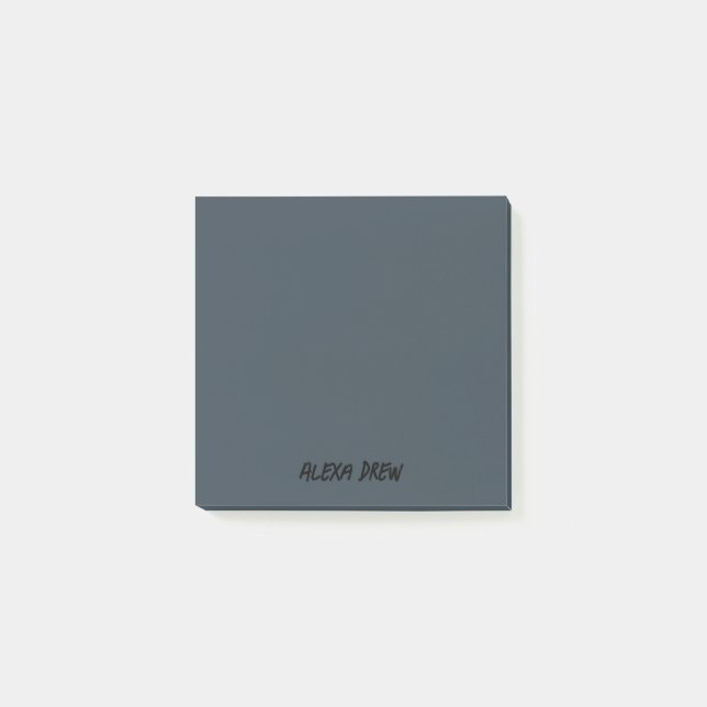 Charcoal Gray Professional Minimalist Black Script Post-it Notes (Front)