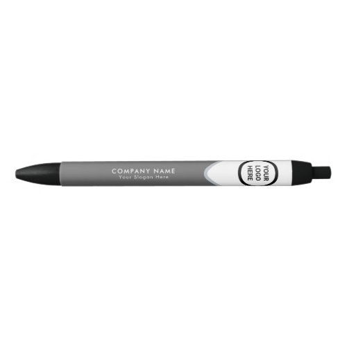 Charcoal Gray Promotional Merchandise Logo Branded Blue Ink Pen