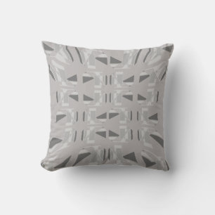 Charcoal Gray Shades Small Shapes Art Labyrinth Throw Pillow