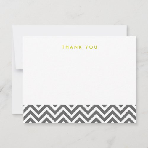 Charcoal Gray Simple Chevron Thank You Note Cards