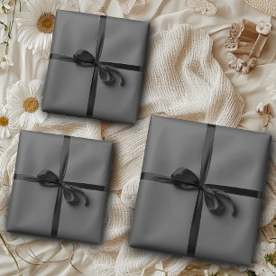 Charcoal Gray Solid Color Classic Elegant Wra Wrapping Paper Sheets