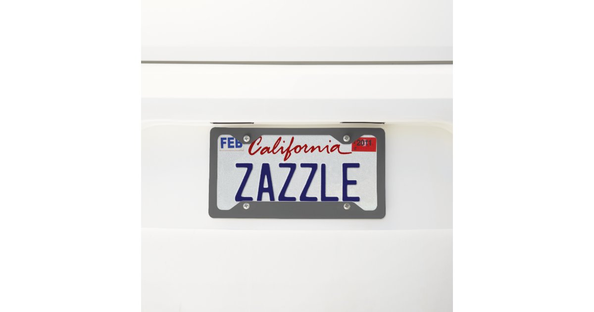 Charcoal Gray Solid Color Customize It License Plate Frame