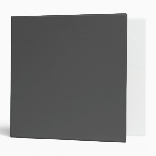 Charcoal Gray Solid Color Minimalist 3 Ring Binder