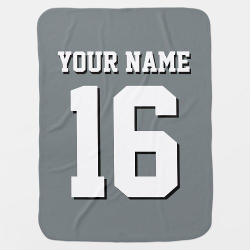 Charcoal Gray Sports Jersey Team Jersey Baby Blanket
