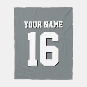 Charcoal Gray Sports Jersey Team Jersey Fleece Blanket