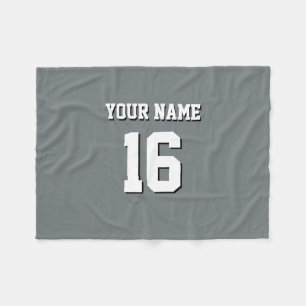 Charcoal Gray Sports Jersey Team Jersey Fleece Blanket