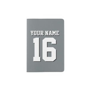 Charcoal Gray Sports Jersey Team Jersey Passport Holder