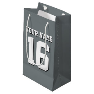 Charcoal Gray Sports Jersey Team Jersey Small Gift Bag