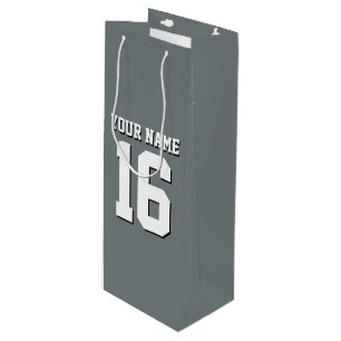 Charcoal Gray Sports Jersey Team Jersey Wine Gift Bag
