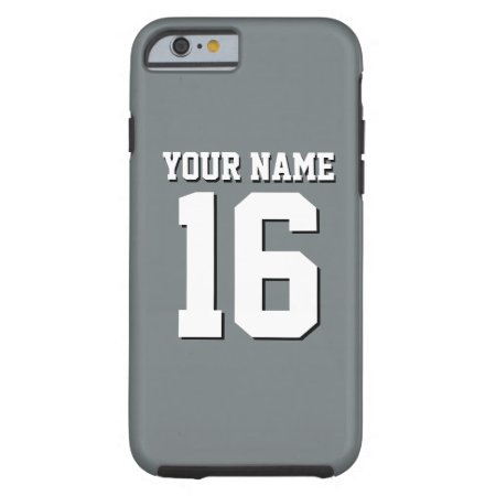 Charcoal Gray Sporty Team Jersey Tough Iphone 6 Case