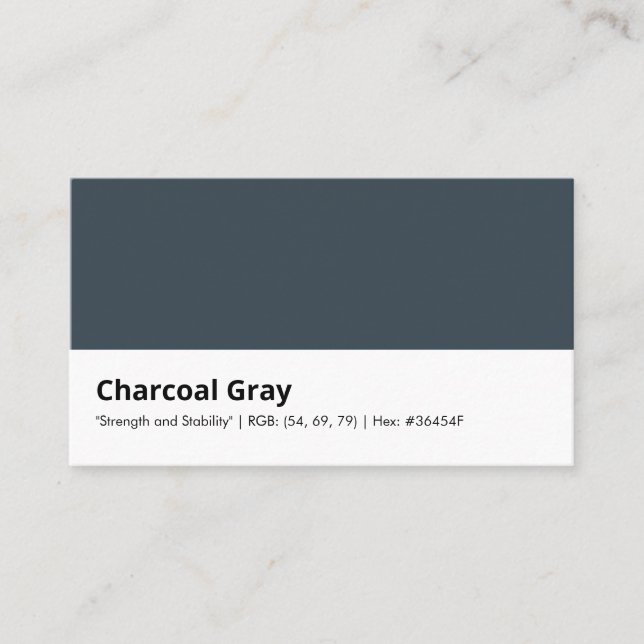 Charcoal Gray | "Strength and Stability" Business Card (Front)