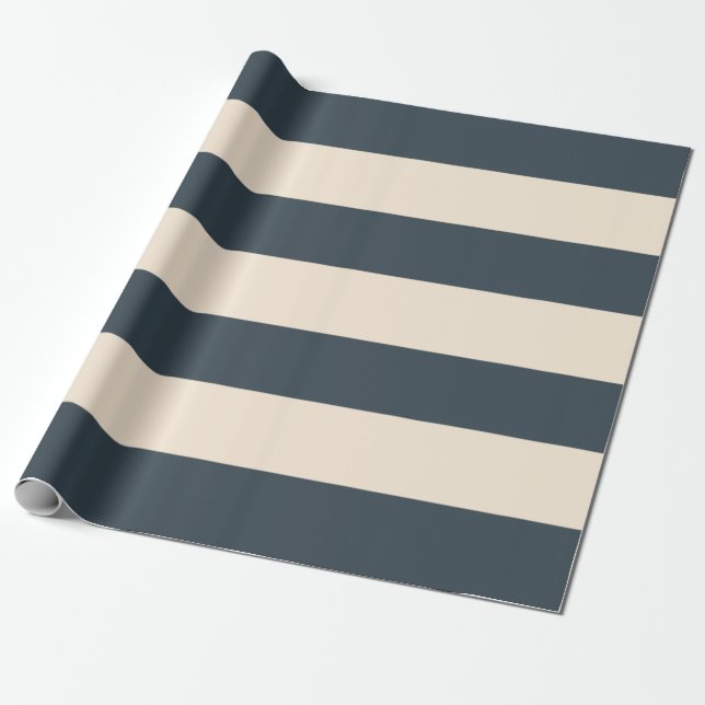 Charcoal Gray Stripes Wrapping Paper (Unrolled)