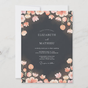 Charcoal Gray Sultry Twilight Wedding Invitation