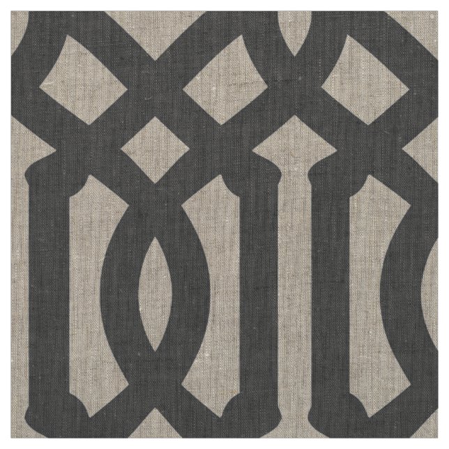 Charcoal Gray Trellis Large Scale Fabric (Swatch)