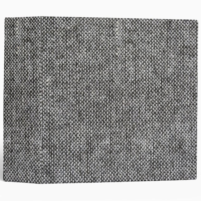 Charcoal Gray Tweed Fabric Texture Pattern 3 Ring Binder (Front/Spine)