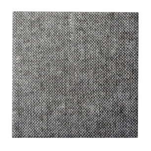 Charcoal Gray Tweed Fabric Texture Pattern Ceramic Tile