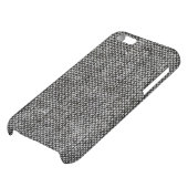 Charcoal Gray Tweed Fabric Texture Pattern iPhone Case (Bottom)