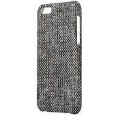 Charcoal Gray Tweed Fabric Texture Pattern iPhone Case (Back Left)