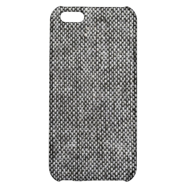 Charcoal Gray Tweed Fabric Texture Pattern iPhone Case (Back)