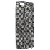 Charcoal Gray Tweed Fabric Texture Pattern iPhone Case (Back Right)