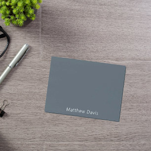 Charcoal gray white name post-it notes
