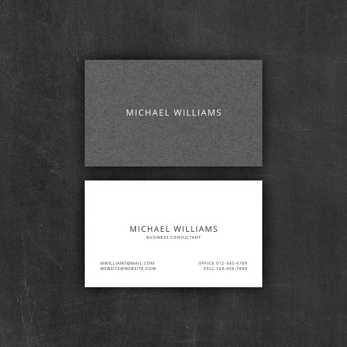 Charcoal Gray Wool Masculine Business Cards