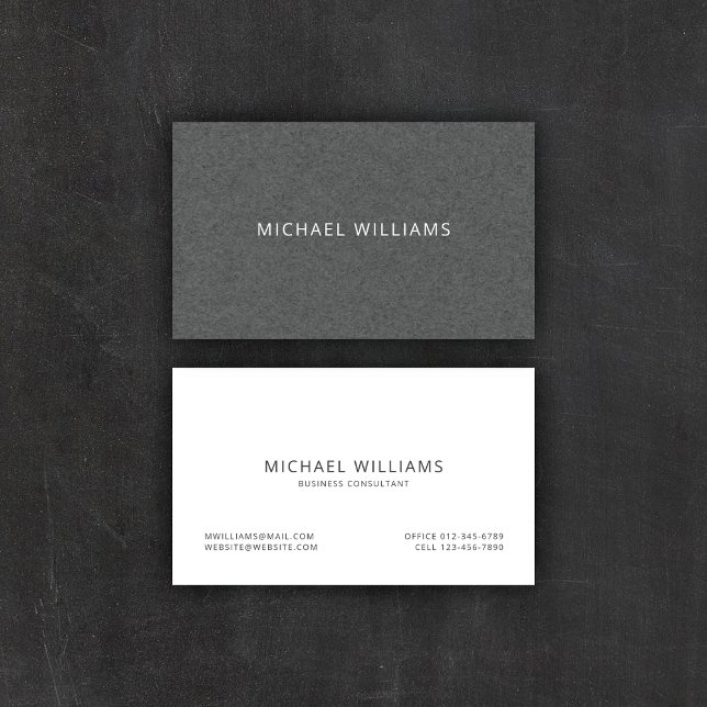 Charcoal Gray Wool Masculine Business Cards (Creator Uploaded)