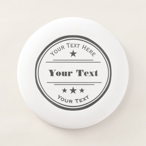 Charcoal Gray Your Text Here Logo Template Stars Wham_O Frisbee