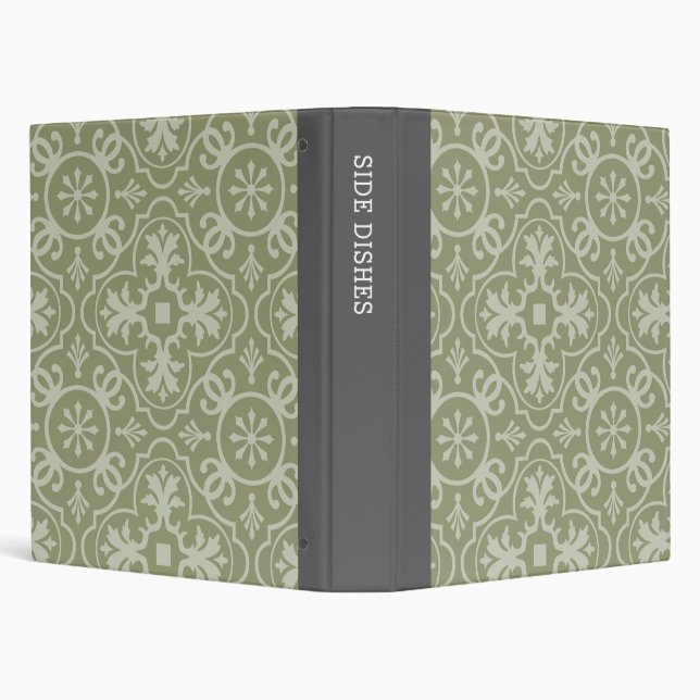 Charcoal Grey and Pistachio Green Pattern - Recipe Binder (Background)