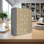 Charcoal Grey and Vintage Gold Farmhouse Pattern 3 Ring Binder<br><div class="desc">An upscale design for any kitchen,  home office or corporation. If you need to adjust the artwork,  click on the customize it button and make changes.</div>