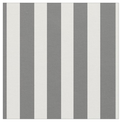 Charcoal Grey and White Cabana Stripes Fabric