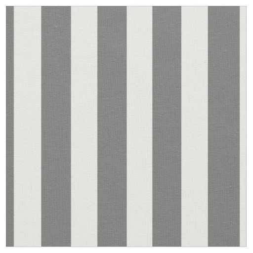 Charcoal Grey and White Cabana Stripes Fabric
