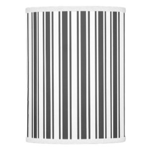 Charcoal grey and white candy stripes lamp shade