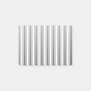 Charcoal grey and white candy stripes post-it notes