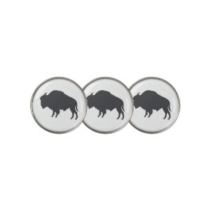 Charcoal Grey Bison Silhouette Golf Ball Marker