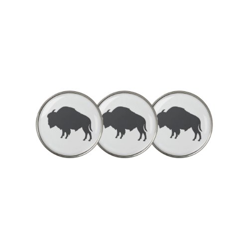 Charcoal Grey Bison Silhouette Golf Ball Marker
