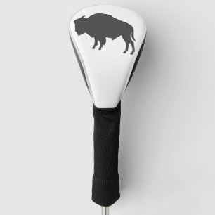 Charcoal Grey Bison Silhouette Golf Head Cover