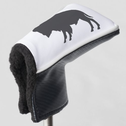 Charcoal Grey Bison Silhouette Golf Head Cover