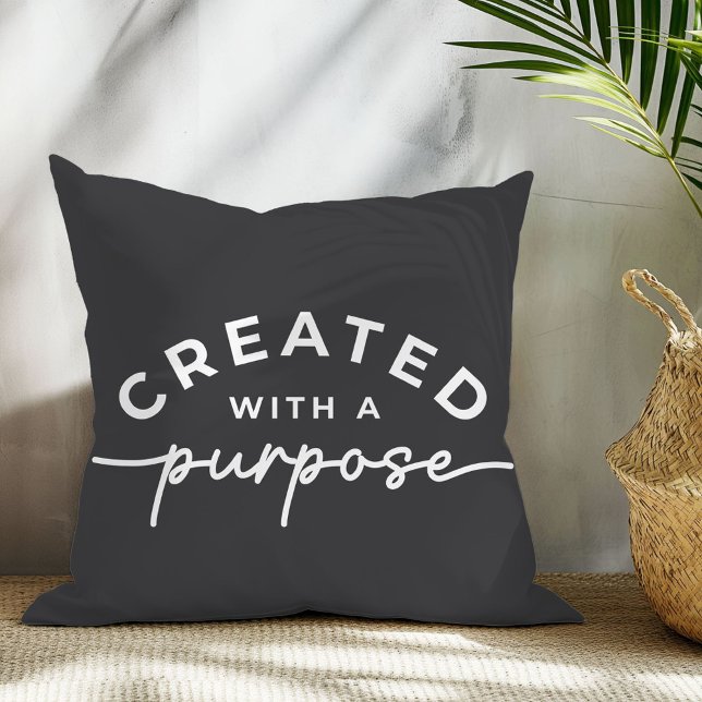Charcoal Grey Christian quote Throw Pillow (Creator Uploaded)