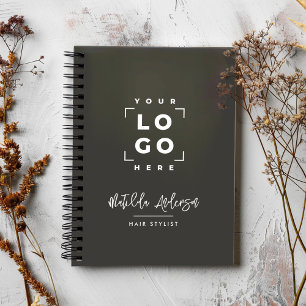 Charcoal grey elegant modern girly price QR code Planner