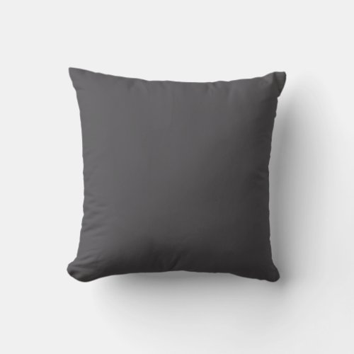 Charcoal Grey Gray Solid Trend Color Background Throw Pillow